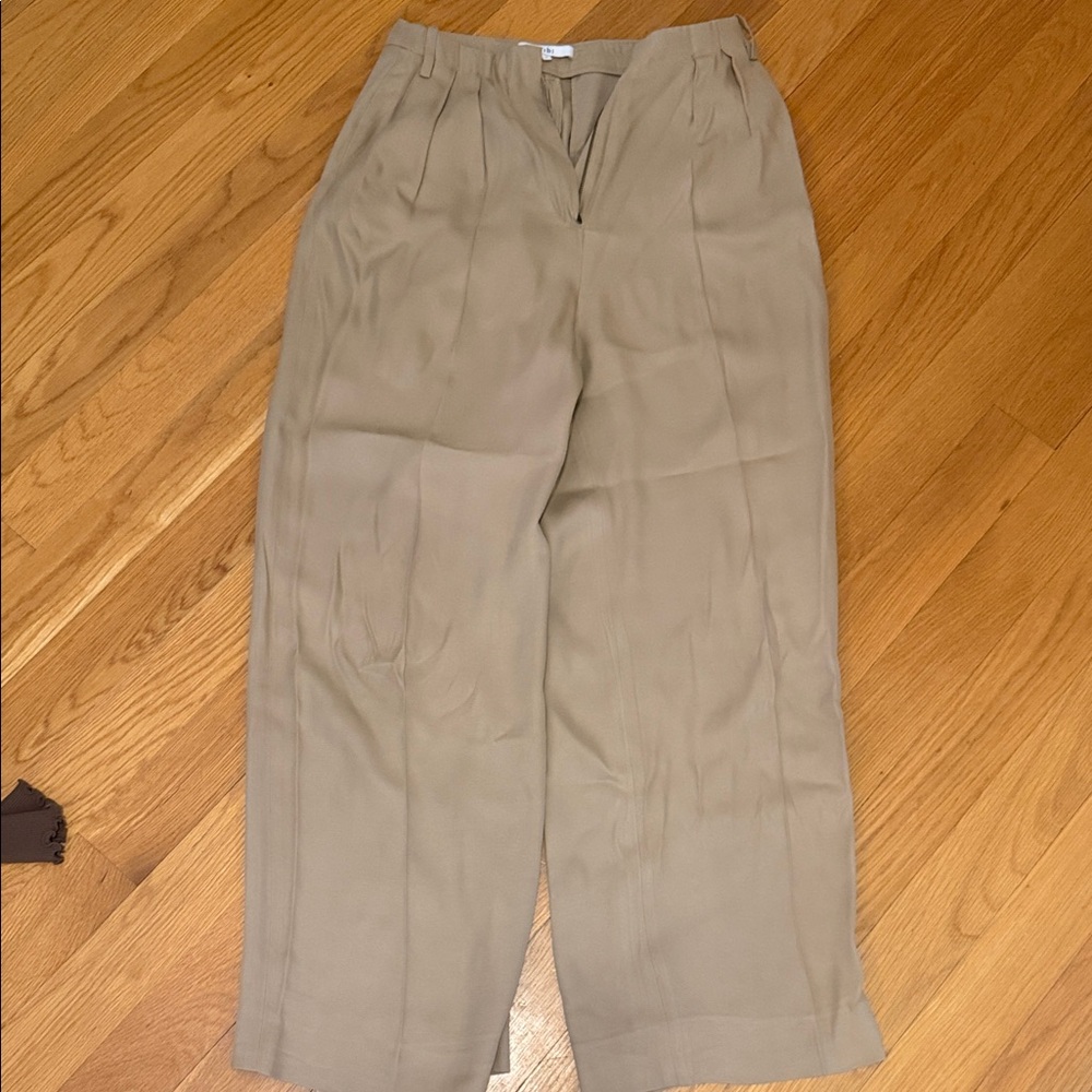 Tibi Tan Pleated Trousers